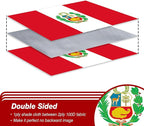 Peru Peruvian Flag 3x5 ft Outdoor, Double Sided 3 Ply Heavy Duty Peru National Country Flag, 100% Quality Polyester Peruvian Banner with Brass Grommets 4 Rows Stitches