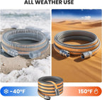 Giraffe Tools Garden Hose 10FT, 5/8" Lightweight Lay Flat Water Hose, Custom Length, Flexible, Leakproof Hybrid Hose Pipe with Male to Female Fitting