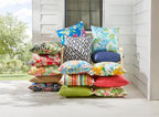 BrylaneHome 20" Square Throw Pillow - Patio & Outdoor - Water, Stain & Fade Resistant - Carolina