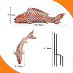 Outdoor Statues Garden Koi Fish Decor, 2pcs Antique Copper Koi Fish Sculpture for Pond Lawn Patio Porch Yard Decor Home House Ornaments, Birthday Gardening Gifts for Grandma Women