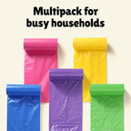FORID Small Bathroom Trash Bags - 2.6 Gallon Colored Garbage 250 Bags 10 Liter Unscented Waste Can Liners Wastebasket Liner For Home Office (2-3 Gal) - Durable & Thick Trash Bag Multi Colored