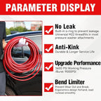 1/4"*50FT Pressure Washer Hose,Kink-Free with M22-14mm Stainless Steel Thread Power Washer Hose,Stainless Steel Adapter Set(5-piece),Suitable for Ryobi,Troy Bilt,Greenworks,Simpson（3600PSI)