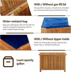 vidaXL Wooden Deck Box - Outdoor Teak Storage Chest, Ideal for Patio Furniture Cushions, Pool Accessories, Garden Tools - Water-Resistant Bag Inside - 35.4''x19.7''x22.8'', Solid Acacia Wood