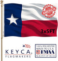 Texas State Flag 3x5 FT Made in The USA- Heavy Duty Vibrant Colours Double Sided Texas TX Flag with 2 Brass Grommets for Home/Company/Indoor Outdoor Decoration