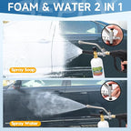 Foam Cannon for Pressure Washer, Dual Connector Foam Gun with 5 Nozzle Tips, 3/8" Swivel Quick Connect, M22-14mm & M22-15mm Fittings