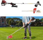 Gas Weed Eater, 35.88CC 4-Stroke Gas Power String Trimmer Lawn Trimmer Grass Cutter Weed Edger with 2 Blade Heads, Portable Weed Wacker Grass Cutter with Large Fuel Tank for Lawn Mowing