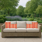 RSH DECOR: Sunbrella Square Throw Pillows Set of 2 | 20" x 20" | Water and Fade-Resistant Performance Fabric | Outdoor Pillow Covers with Down-Alternative Inserts | Dolce Mango