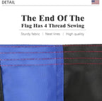 Embroidered Blue Line American Flag for Outside 3x5 Polyester Fiber American Flag Blue Line Bright Color with Durable Canvas Header and 2 Non Fading Brass Grommets