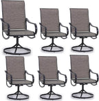 MFSTUDIO Outdoor Swivel Patio Chairs Set of 6, Patio Dining Chairs with Breathable Textilene Fabric & Metal Frame, Weather-Resistant Outdoor Furniture Chairs for Deck, Backyard, Lawn,Garden