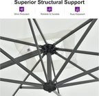 PURPLE LEAF 8 Feet Patio Umbrella Outdoor Cantilever Square Umbrella Aluminum Offset Umbrella with 360-degree Rotation for Garden Deck Pool Patio, White