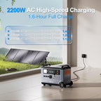 OSCAL Promax6000 Solar Generator with 1x400W Solar Panel,6000W(Peak 7200w),120V/240V Dual Voltage Portable Power Station,3600WH Lifepo4 Battery 14 Outlets,2200W 1.96H Fast Charge,for Home Backup,RV.
