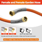 SPECILITE Garden Water Hose 10 ft x 5/8 in with Female to Female Connector, Small Leader Hose for Hose Reel, Heavy Duty, Flexible & Lightweight, Water Pipe, Outdoor Water Hose Extension Adapter