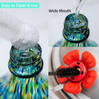 Hummingbird Feeders for Outdoors Hanging, 32OZ Hand Blown Glass Hummingbird Feeder for Outside, 4 Perch Ant Moat Leakproof, Garden Decor, Backyard Bird Gifts for Mom (Blue)