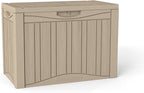 50 Gallon Outdoor Storage Box Waterproof Lockable Resin Deck Box Large, Patio Storage Bin for Pool Accessories Cushion Furniture, Garden Tools, UV-Resistant Outside Delivery Grey