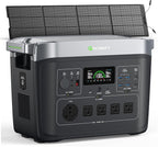 GROWATT Portable Power Station with 200W Solar Panel，Black Infinity 2000 Electric Solar Generator，2048Wh LifePO4 Battery, 2200W AC Output for Home Use, Outdoor Camping, RVs and Emergency Backup
