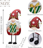 TERESA'S COLLECTIONS Gnome Christmas Decorations,Metal Red White Santa Holding Gifts,Christmas Gnome Statue for Garden Indoor Outdoor,Decorative Yard Art Signs for Lawn Xmas New Year Winter Decor,24"
