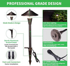 Pathway Landscaping Lighting, Low Voltage 5cct Modes Garden Path Light LED 12V, Outdoor Waterproof Sidewalk Lights, 5W 200LM Oil Rubbed Bronze Aluminum for Outside Walkways Yard (12 Pack)