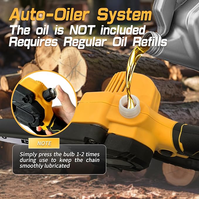Mini Chainsaw Compatible for Dewalt Battery 20V MAX, 8-Inch and 6-Inch 2-IN-1 Cordless Hand-held Chain Saw, Electric Hand Saws for Wood Cutting, Tree Trimming Gift for Men(Tool Only)
