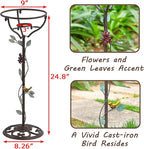 24.5"H Vintage Gazing Globe Stand, Metal Gazing Ball Holder with Cast Iron Base, Garden Gazing Ball Display Stands for 10 Inches Gazing Globes, Glass Ball Stand Holder for Indoor Outdoor Lawn Patio
