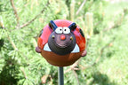 Ceramic Garden Decor - Ladybird Lawn stake - Outdoor statue - Perfect, unique gifts for gardeners woman, men, yard gifts - Handmade, Frostproof