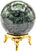 Amazing Gemstone Green Jade Crystal Ball with Stand - 2 Inches Crystal Sphere Meditation Balls for Witchcraft and Decorative Balls
