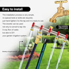 5 Way Garden Hose Splitter, Heavy Duty Brass Nickel Plated Rust Resistant Faucet Manifold, 3/4" Frost Resistant Outdoor Hose Adapter Connector，Hose Spigot Adapter with 5 large red handles