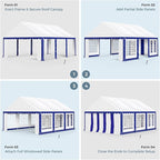 GREEN PARTY 16x20FT Party Tent Heavy Duty, Large Wedding Event Shelters with 3 Carry Bags & Removable Sidewalls, Outdoor Canopy Gazebo Commercial Tent for Carport Camping Garden Patio