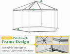 AMERLIFE 13.5x13.5x9 FT Hexagonal Walk-in Greenhouse for Outdoors, Heavy-Duty Greenhouse with Windbreak Ropes, Waterproof PE Cover, Ground Stakes, Tunnel Green House for Garden, White/Green