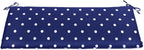BrylaneHome Bench Cushion - 48" L x 18" W x 3" H - Patio & Outdoor - Water, Stain & Fade Resistant - Evening Blue Dot