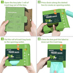 Biodegradable 8 Gallon Trash Bags, AYOTEE Garbage Bags 8 gallon, Compostable Medium Trash Bag, Unscented Leak Proof Bag for Office, Home, Bathroom, Bedroom, Car, Kitchen, Pet(Green)