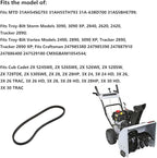 954-04195A Auger Belt 1/2" x 37" Fits MTD Cub Cadet Troy-Bilt Craftsman Snowblower 754-04195A (954-04195A)