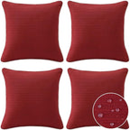 Decorative Outdoor Water Repellent Throw Pillows with Inserts, Set of 4, 20" x20" Pillows for Patio, Backyard, Bed, Couch, and Patio Furniture, Red