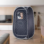 Smartmak Portable Steam Sauna Tent, Full Body Personal Home Spa, Lightweight Foldable Steam Room for Detox Therapy, Steamer NOT Included (L 31.5” * W 31.5” * H 55.2” BlackGrey)