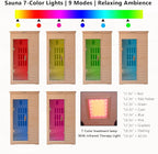 1-Person Indoor Infrared Sauna 1000W – Canadian Hemlock Wood Home Sauna with Red Light Therapy, Bluetooth Speaker, Glass Door,Big Room: 37.8" x 30.3" x 65.4"