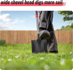 SHARK ATTACK Heavy Duty Garden Shovel, 56.7 Inch Square Head Spade Shovel with Powder Coated Steel & Non-Slip Grip for Gardening, Land Management, Yard Work, Farming and Outdoors