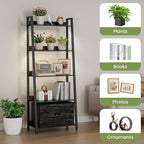 Large Plant Stand Indoor with Grow Lights & Storage Drawer, 63" Extra Wide Wood & Heavy Duty Metal 5 Tiered Plant Shelf, Sturdy Safety for Multiple Plants in Living Room Bedroom Patio Balcony