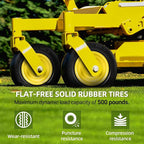 AR-PRO 11x6.00-5 Flat Free Tire and Wheel - Relacement 11x6-5 Solid Rubbe Riding Lawn Mower Tire with Rim, 5.9"-8.1" Centered Hub and 3/4" Bushings - Fit Most Zero Turn Mowers (2-Pack)