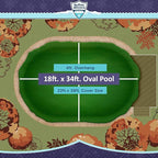 Buffalo Blizzard Ripstopper 18 ft x 34 ft Oval Winter Pool Cover | Green Heavy Duty Cover for Above Ground Swimming Pools | Easy to Install | Cold & UV Resistant | Shields from Seasonal Debris