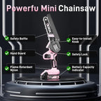 Mini Chainsaw, 6 inch Mini Chainsaw Cordless, Small Hand held Electric Power Chain Saw 2 Battery Powered Operated, Household and Garden for Tree Trimming Wood Cutting, Gifts for Father Husband Men