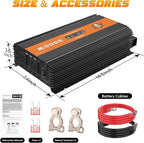 3000 Watt Power Inverter 12V to 110V, Modified Sine Wave DC to AC Car/Outdoor Converter, Dual 110V AC Outlets, 3 USB Port, LED Display for Solar, Camping, RV, Truck, Boat, Laptop and Emergencies