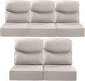 Luxury 22x24/22x25 6-Inch Smile Outdoor Cushions for Patio 5 Piece Set - Set of 5 Zippered Outside Pillows for Wicker Metal Dining Rocking Swivel Chairs Loveseat Couch Sectional Sofa - Beige
