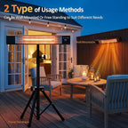 Outdoor Heaters for Patio, Patio Heater with Remote,3 Heat Level&24H Timer, IP65, Overheat Protection, Wall Mount/Tripod, Infrared Electric Patio Heaters for Outdoor Use, Garage, Porch, Indoor