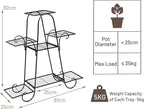 S AFSTAR 7 Tier Plant Stand, Parisian Style Garden Cart Stand, Multi-layer Mental Plant Stand, Plant Flower Pot Display Rack, Pot Holder for Indoor Outdoor Plant Stands for Patio Balcony (Black)