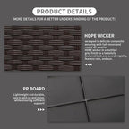 Rattaner 80 Gallon Wicker Outdoor Storage Box Square Patio Storage Bin with Waterproof Lining Bag Deck Storage Box and Cushion Storage Bin Outdoor, Brown Wicker