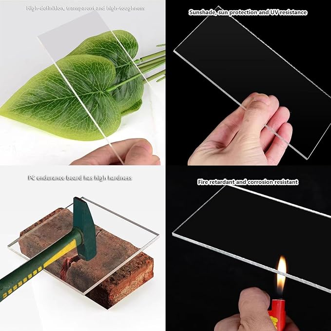 2mm Polycarbonate Sheet,polycarbonate greenhouse panels,Roofing Transparent Insulation Daylighting Panels,strong and not easily deformed,for Greenhouse Sheds Roofs,Carports.(Clear,2.62 x 19.7ft)