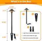 Gardenreet Solid Brass Landscape Path Lights - 12V Low Voltage Pathway Light IP65 Waterproof, Outdoor Walkway Fixture Hardwired, Hat-top Antique Bronze for Patio Lawn G4 Bulb Not Included (10 Pack)