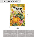 Welcome Fall Pumpkin Garden Flag Vertical Double Sided Outdoor Yard Flags 12.5x18 Inch Burlap Banners for House Lawn