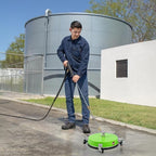 16" Pressure Washer Surface Cleaner with 4 Wheels, Coated Green Stainless Steel Power Washer Surface Cleaner for Driveway Sidewalk Patio, 1/4" Quick Connector 2 Extension Wand, 4000 PSI