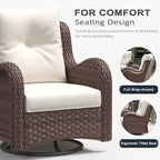 LayinSun 9-Piece Outdoor Patio Furniture Set - Rattan Wicker Sectional Swivel Rocker Chairs with Ottomans, Single Chairs and Coffee Table