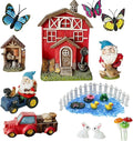 BangBangDa Miniature Fairy Garden Accessories - Garden Gnome Figurines House Set of 22PCS - Outdoor Resin Mini Gnomes Statue for Plant Pots Decor, Women Gardening Lover Birthday Gift
